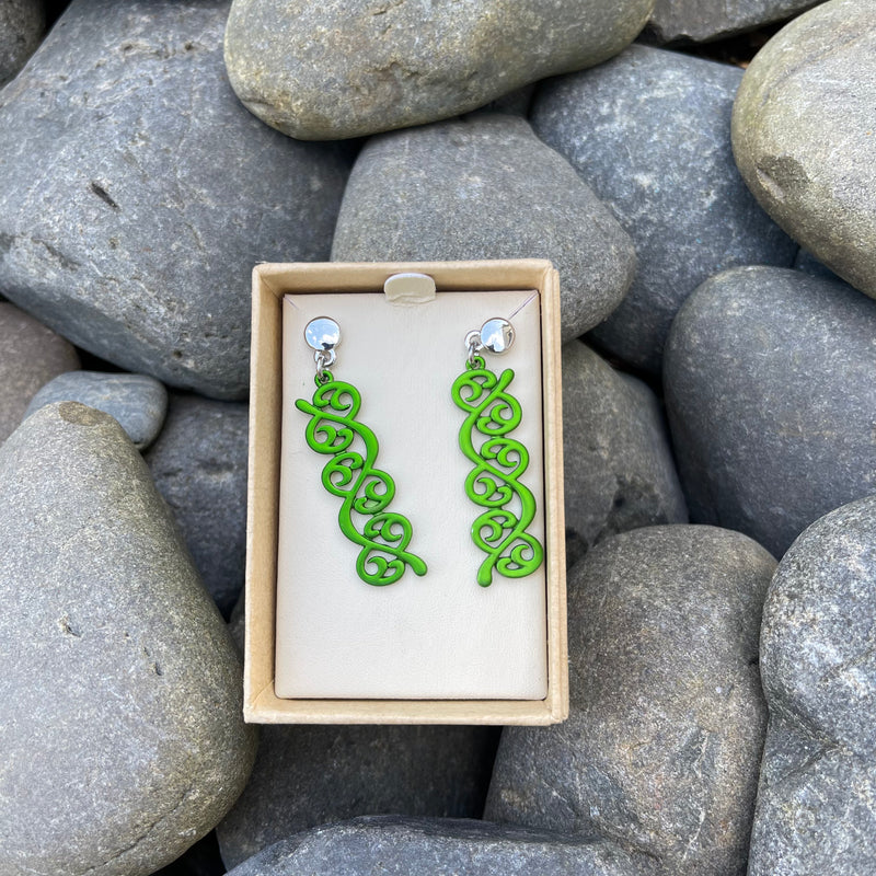Green Kōwhaiwhai Earrings