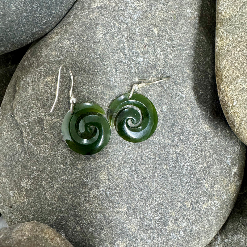 Greenstone Koru earrings