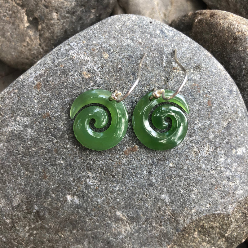 Greenstone Koru earrings